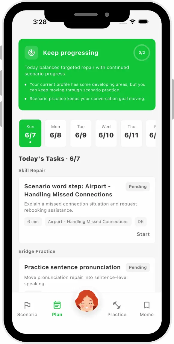 Progress tracking screen